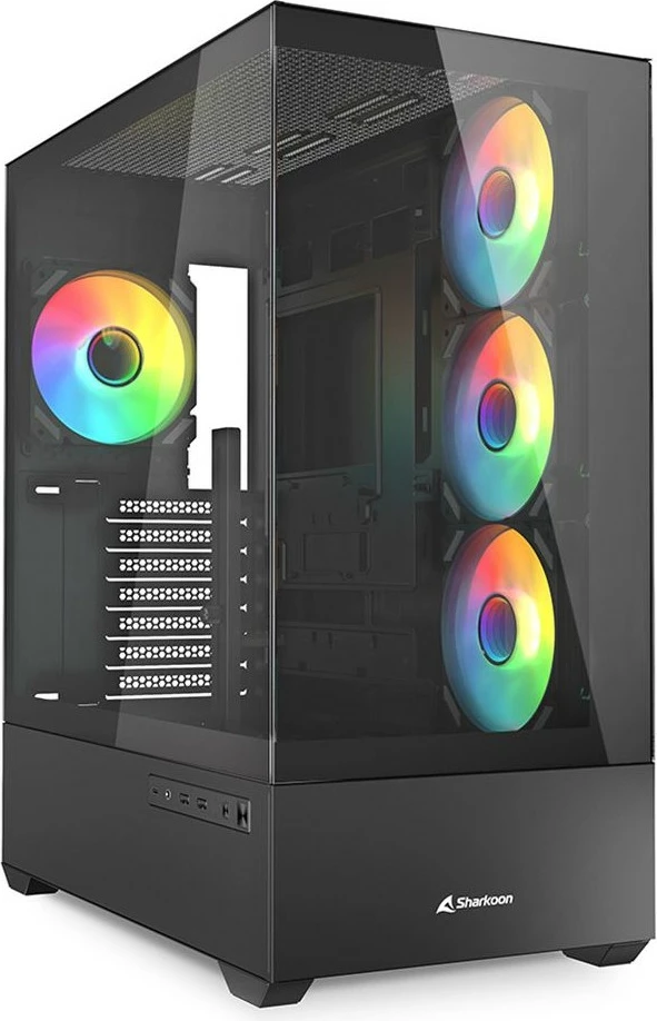 Kasë Sharkoon AK6 RGB ATX, 1x xham, e zezë