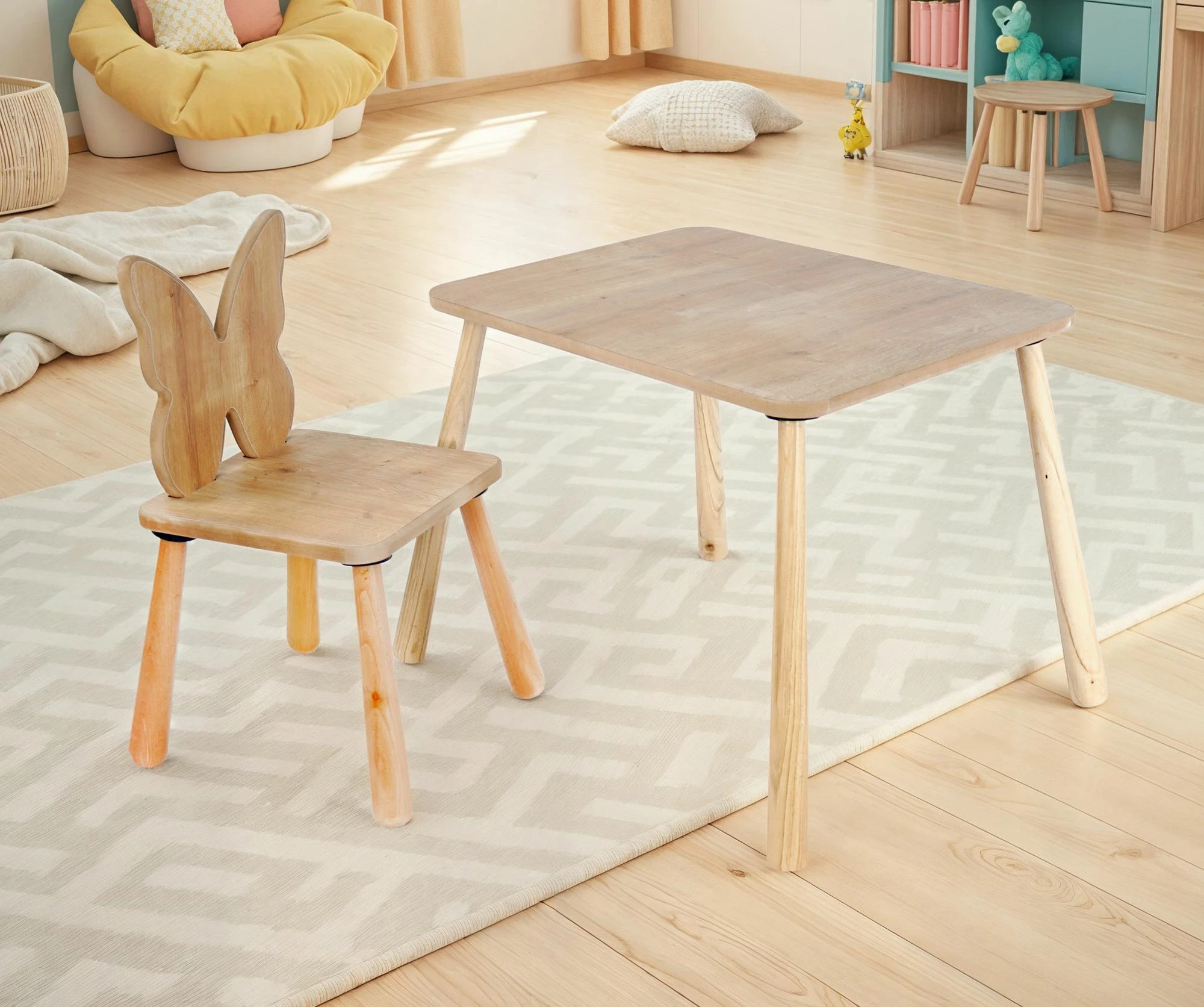 Set tavoline për fëmijë Skye Decor, BLTYZ-AKTV062, ngjyrë lisi, 11 copë