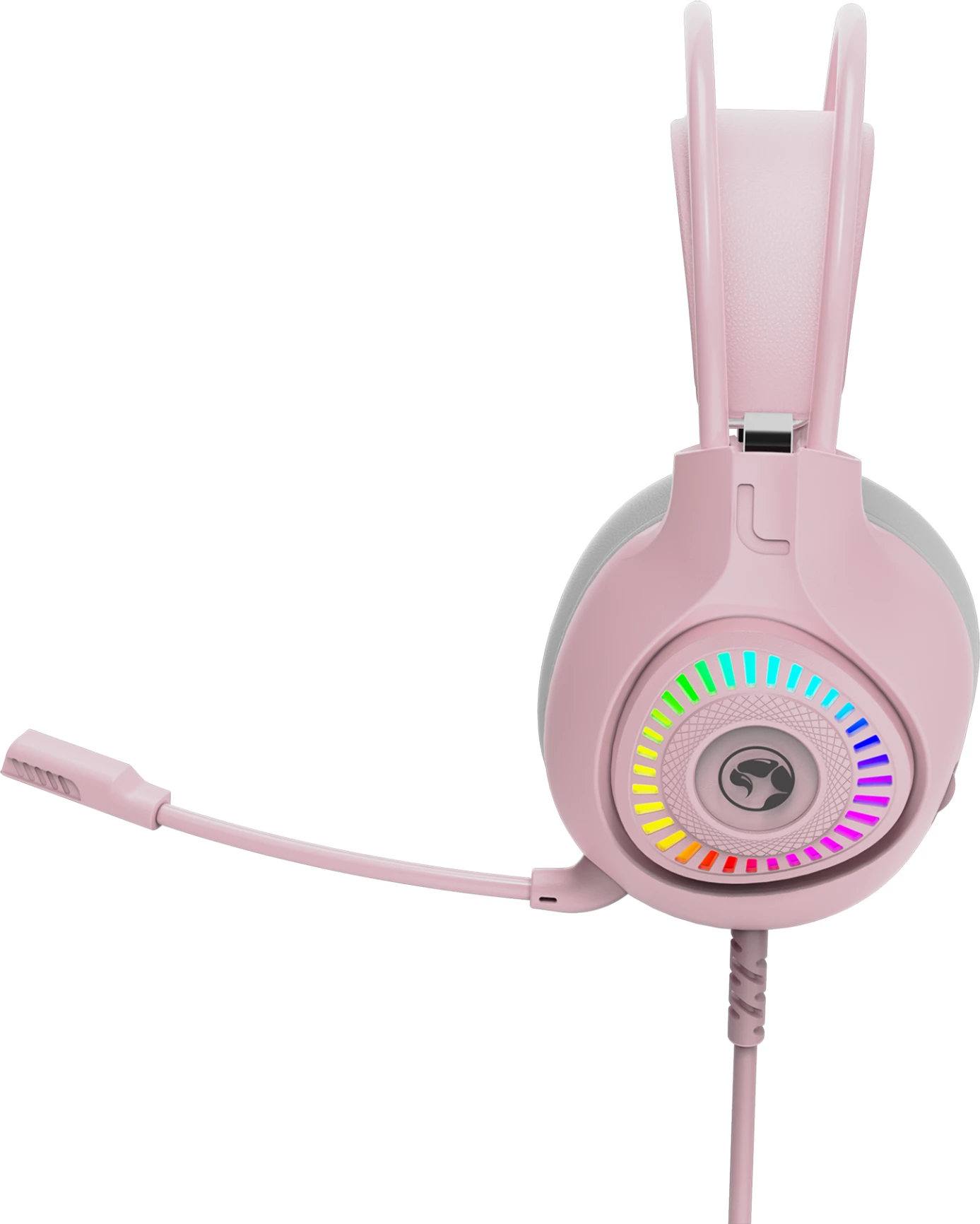 Kufje gaming Marvo H8325, me kabllo USB 2.0, RGB, stereo, rozë 4