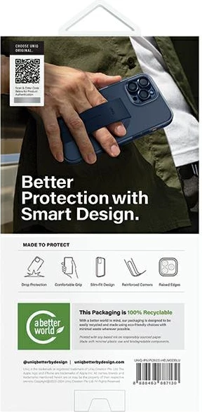 Mbështjellës UNIQ Heldro Mag për iPhone 15 Pro, MagSafe, me rrip, Kaltër