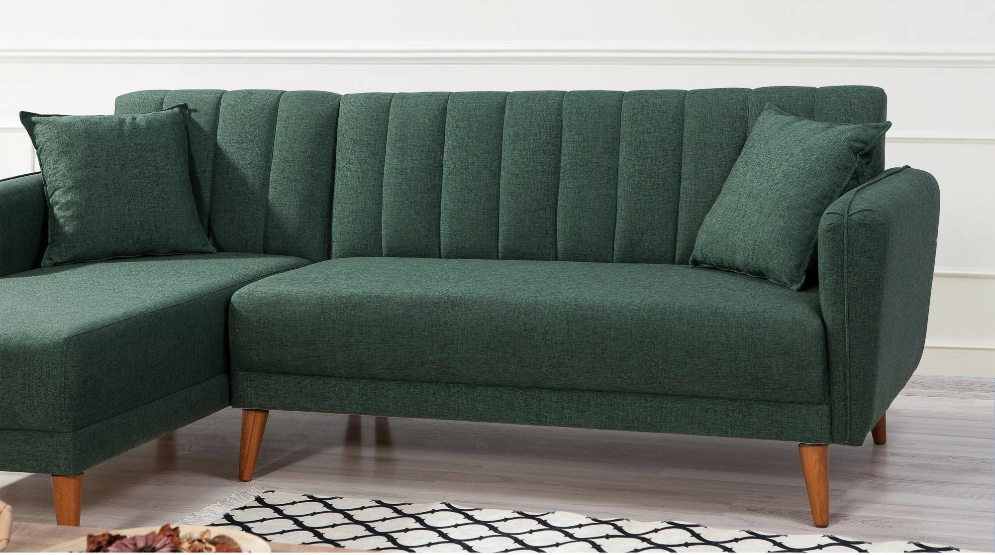 Kënd divan-krevat, kënd i majtë, ngjyrë e gjelbër e errët, Atelier del Sofa