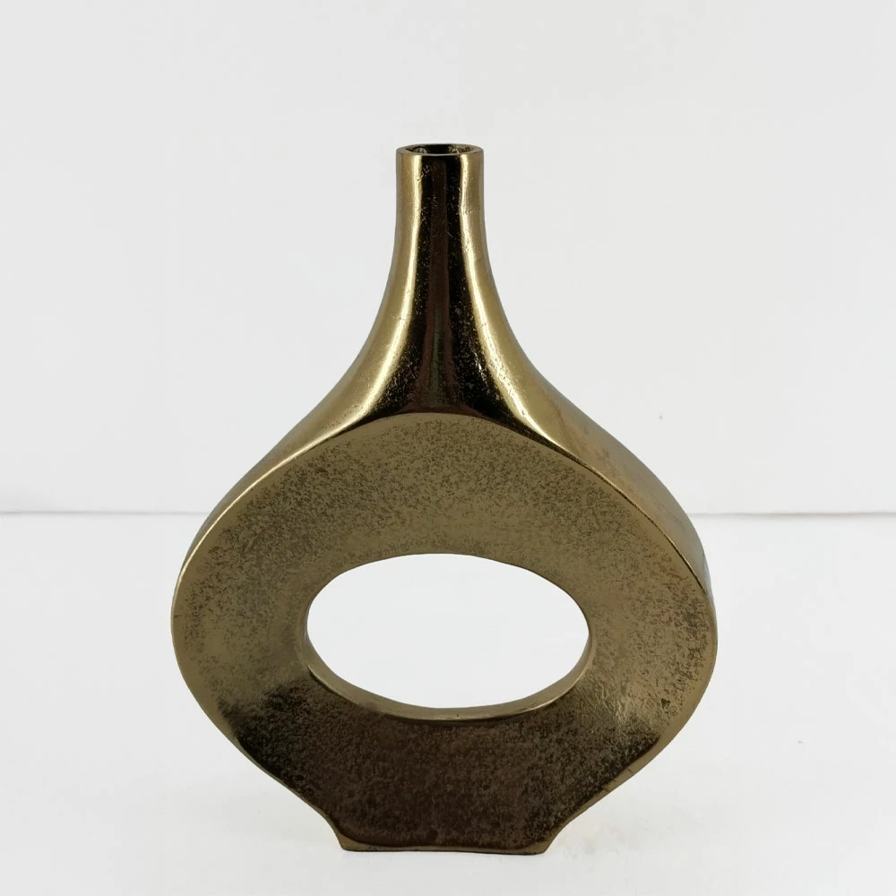 Vazo ovale ADEL, alumin, ngjyrë ari, 22x5x28cm