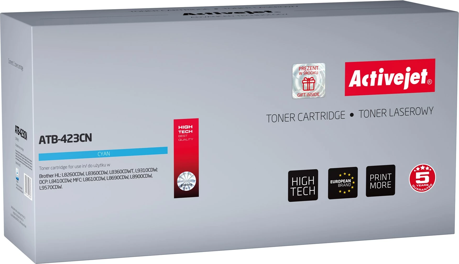 Toner zëvendësues Activejet ATB-423CN për printer Brother TN-423C, i kaltër