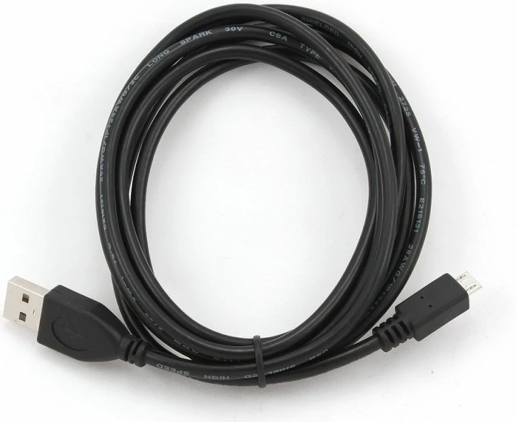 Kabllo Gembird CCP-MUSB2-AMBM-1M, e zezë, 1m