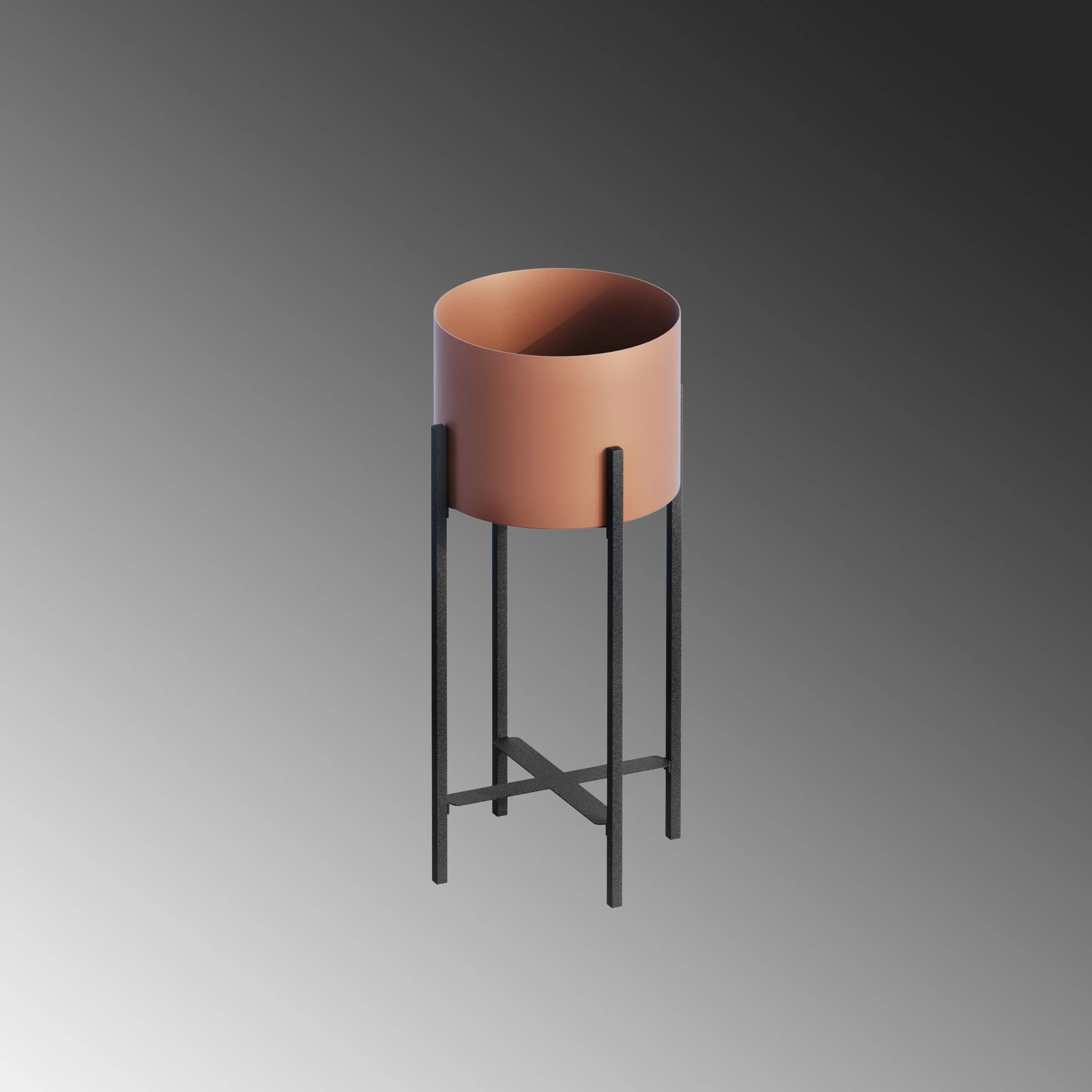 Vazo dekorative metalike, ngjyrë e zezë dhe bakri, Aberto Design, GED-026-B