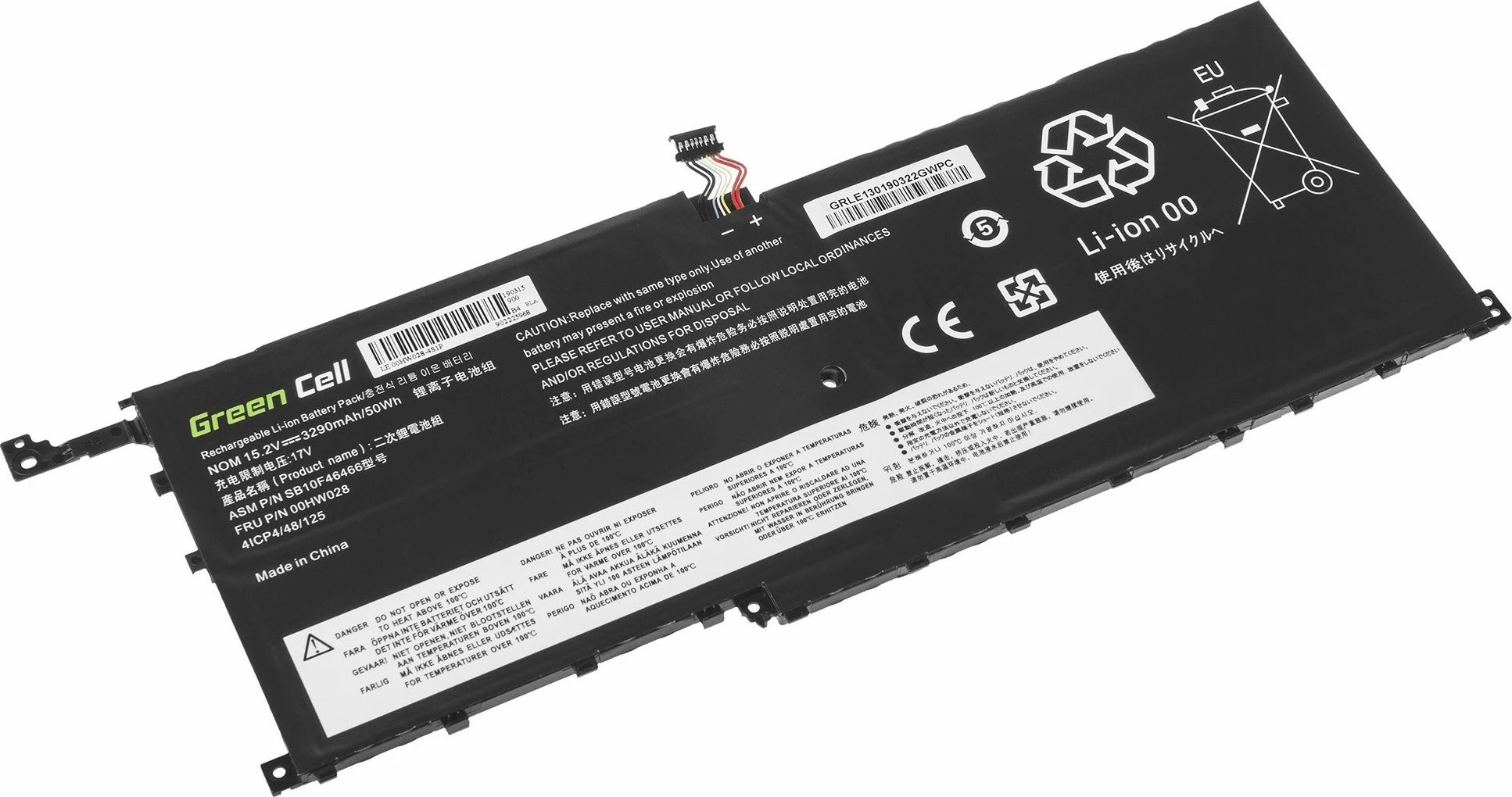 Bateri laptopi Green Cell LE130 3200 mAh 15.2V Li-Poly, e zezë