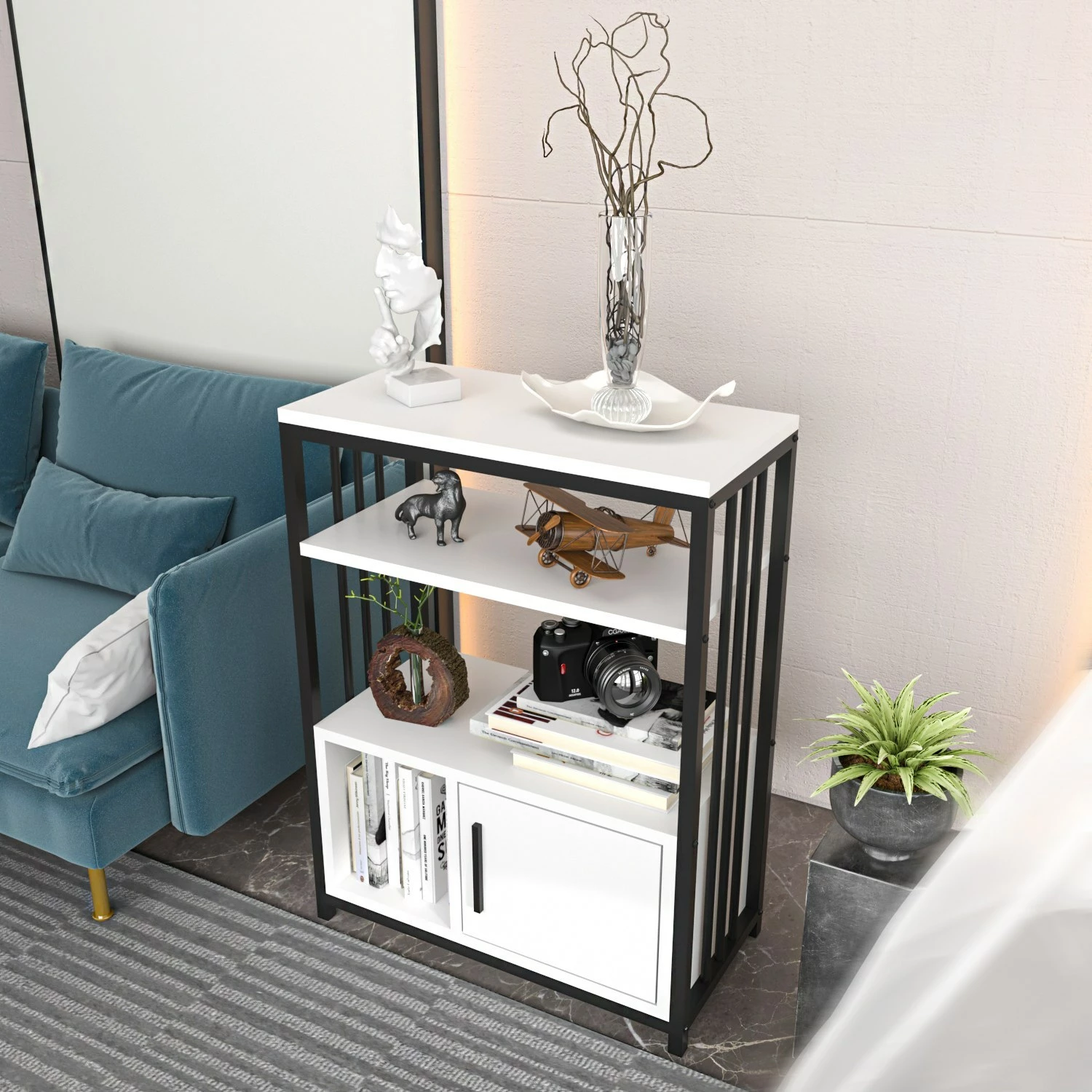 Raft librash Hanah Home, Letos, bardhë e zi