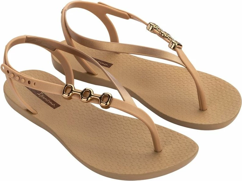 Sandale flip-flop për femra Ipanema, bezhë me të arta [Madhësia: 38]