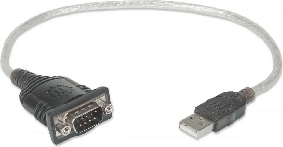 Adapter Manhattan USB në RS232, 45cm, i zi