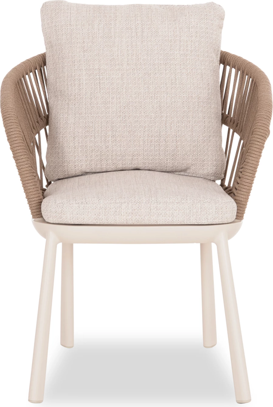 Karrige ngrënieje SPACER, alumin i bardhë fildish, jastëkë bezhë, 64.5x63.5x80cm