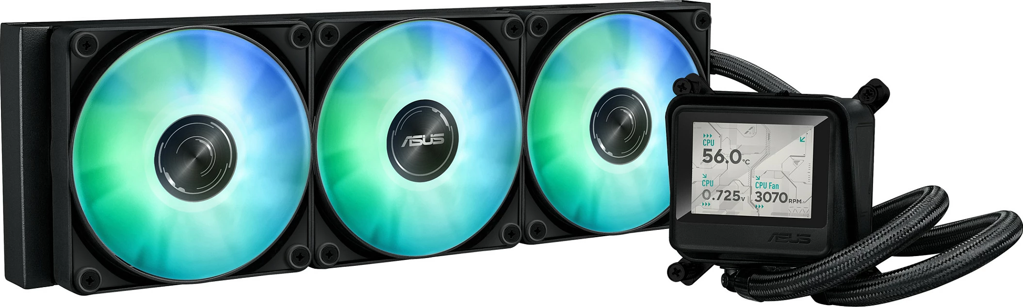 Ftohës uji AIO për CPU ASUS MAX GAMING LC 360 ARGB LCD, 360mm, 3x120mm, i zi