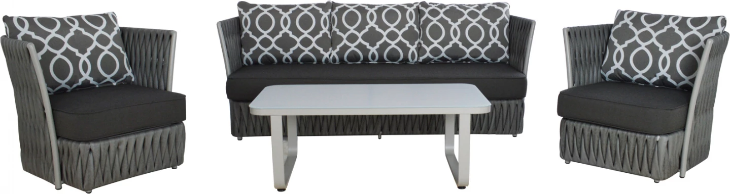 Set 4 pjesë për dhomë ndeje alumini FH5270.10 me jastëkë