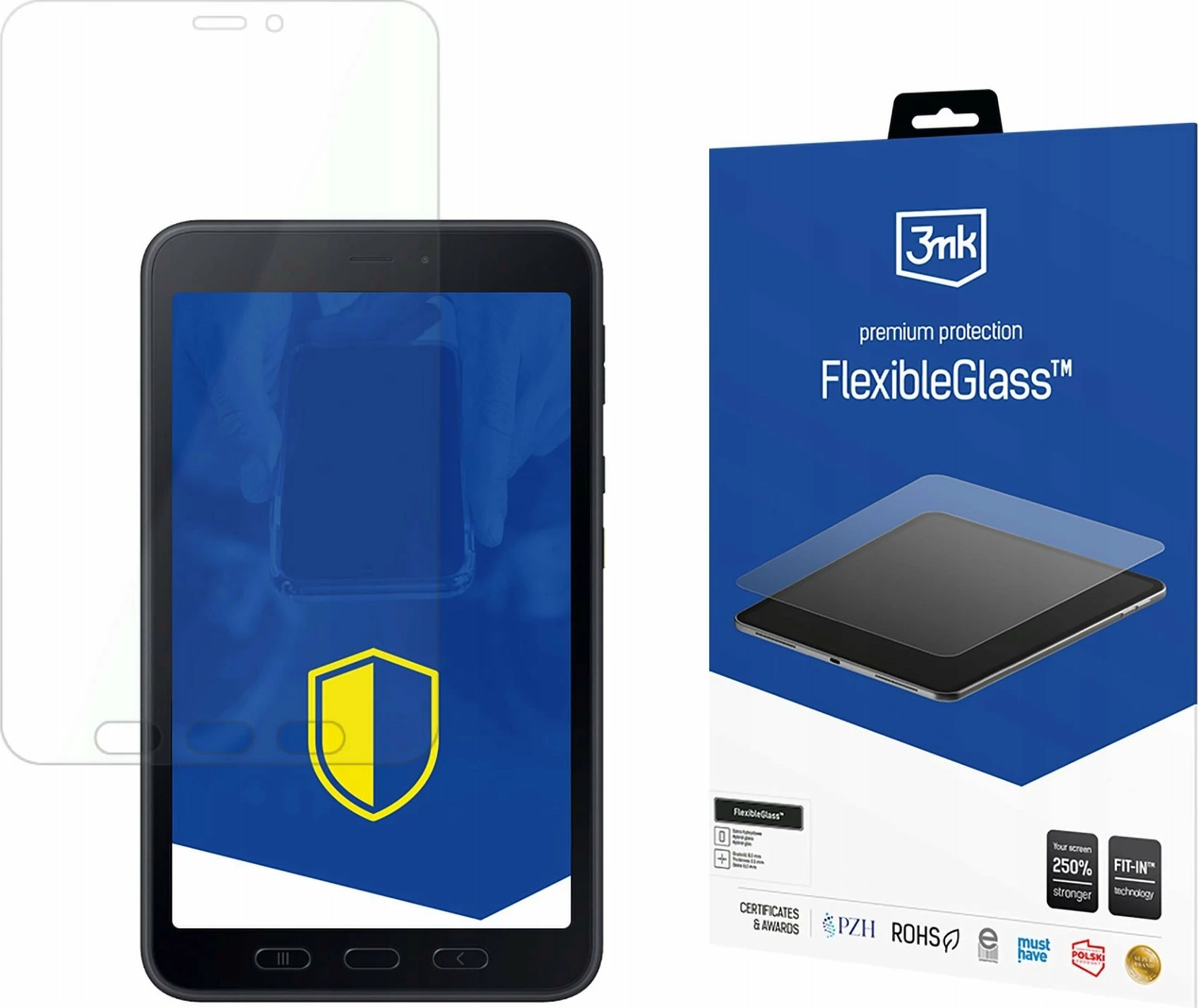 Xham hibrid mbrojtës 3MK FlexibleGlass Lite për Samsung Galaxy Tab Active 5, 0.16 mm, 6H, deri 8.3"