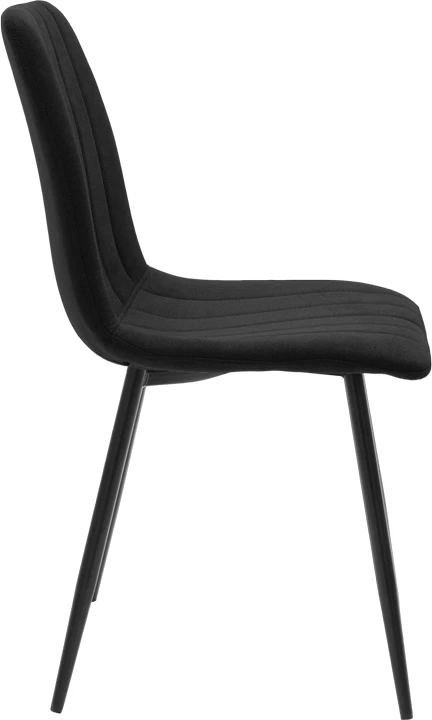 Set tavoline me karrige Balou-Noor, 5 pjesë, MDF i zi, material tekstili i zi, D100x73cm