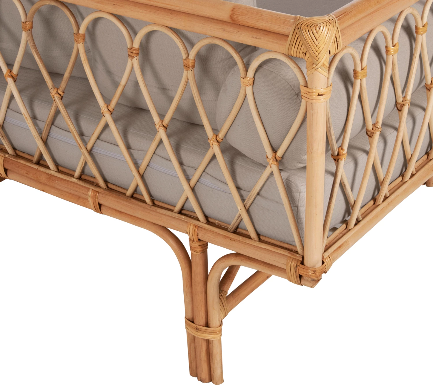 Divan ALIKI FH9658 prej ratanit, jastëkët bezhë, 200x100x86H cm 6