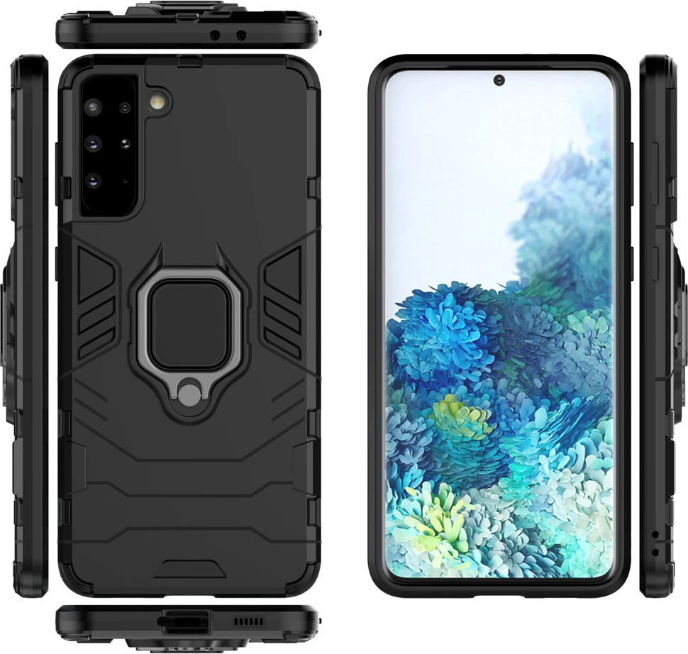 Mbështjellës Hurtel Ring Armor për Samsung Galaxy S22+, i zi