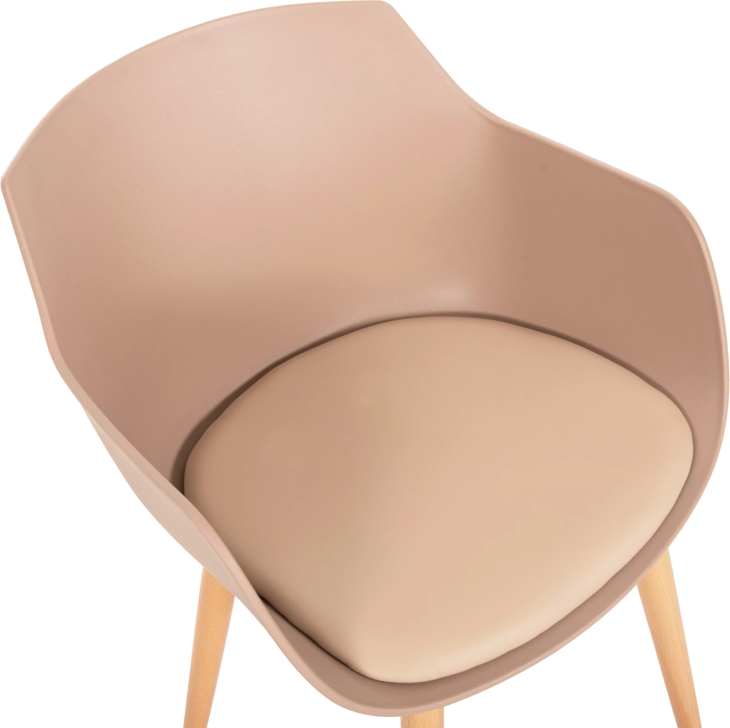 Karrige për ngrënie LUCIE FH8242.11, ngjyrë kapuçino, këmbë metalike ngjyrë druri, 56x55.5x80H cm., set prej 2 copë