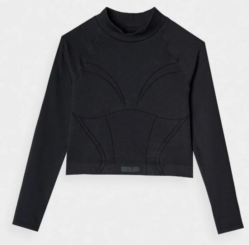 Maicë me mëngë të gjata për femra 4F, e zezë