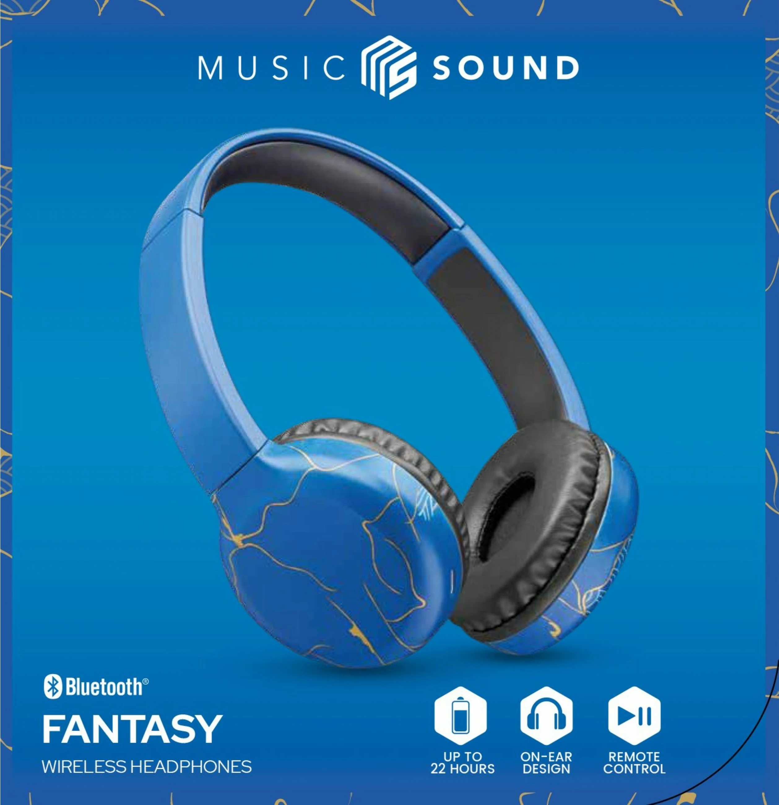 Kufje Cellular Line Music Sound wireless, Bluetooth, mikrofon, 282g, kaltër