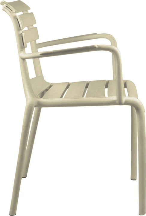 Karrige me krahë e grumbullueshme Almea, PP, ngjyrë kapuçino, 58x56x82cm