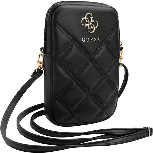 Çantë telefoni Guess Zip Quilted 4G, e zezë