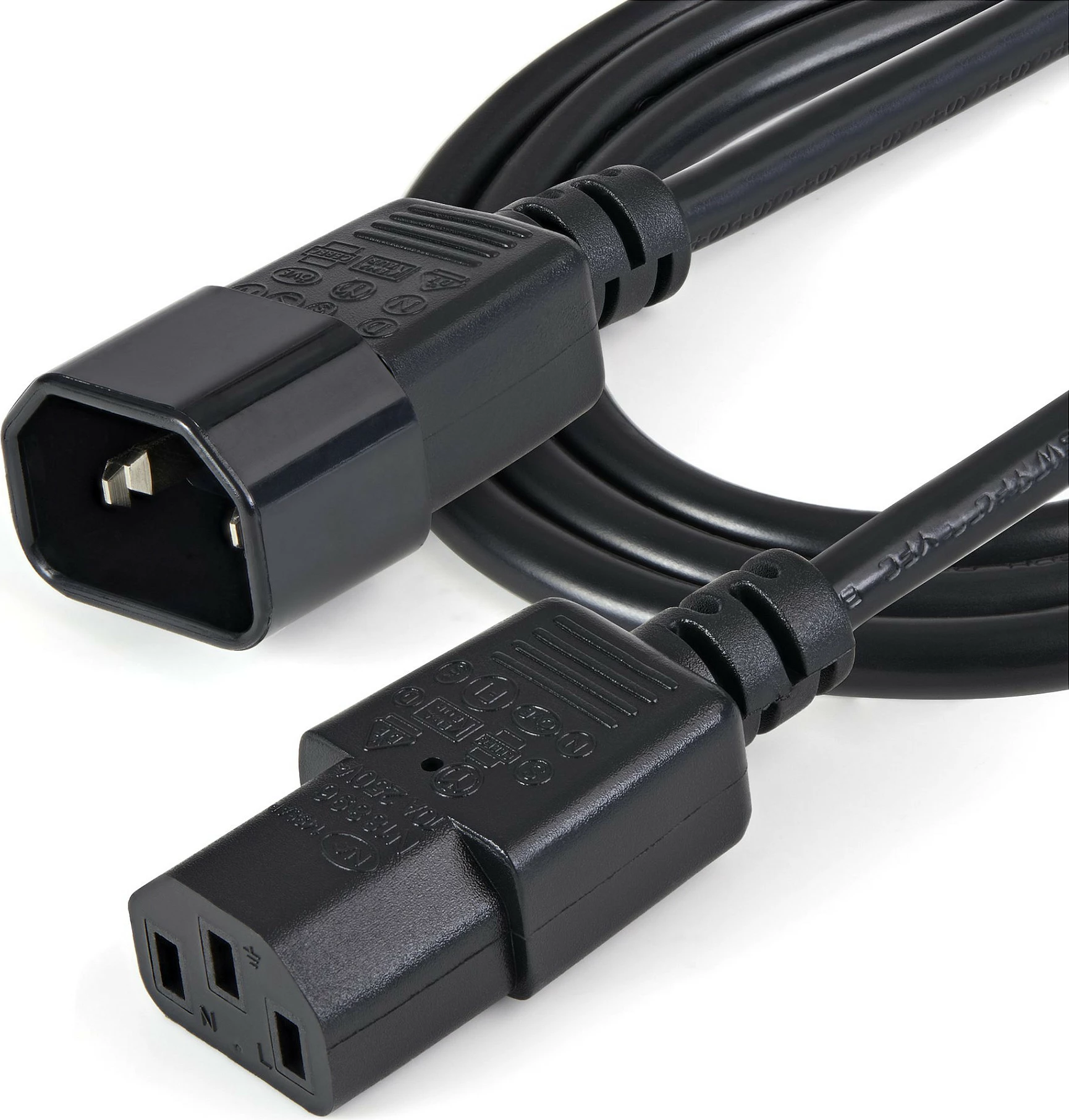 Kabllo zgjatëse rryme StarTech PXT1001M, IEC C14 në C13, 1m, 18AWG, 250V 5A, e zezë