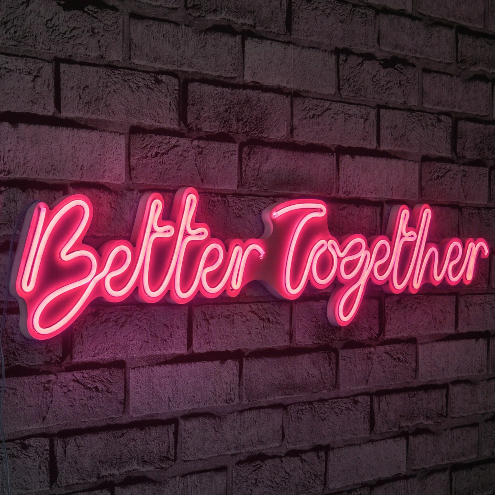 Dekor dritash LED plastike, Better Together, rozë