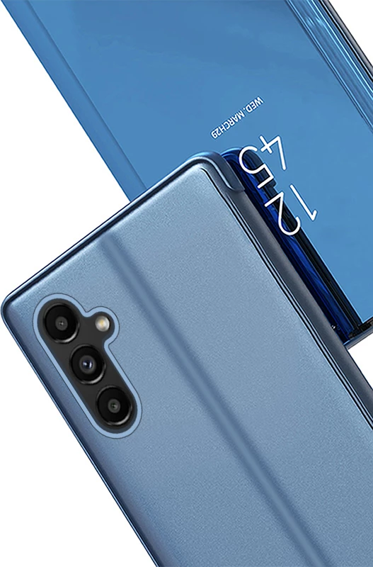 Mbështjellës Hurtel Clear View Case për Samsung Galaxy A14, me kapak, Kaltër