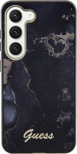 Mbështjellës Guess Golden Marble për Samsung Galaxy S23 S911, i fortë, i zi