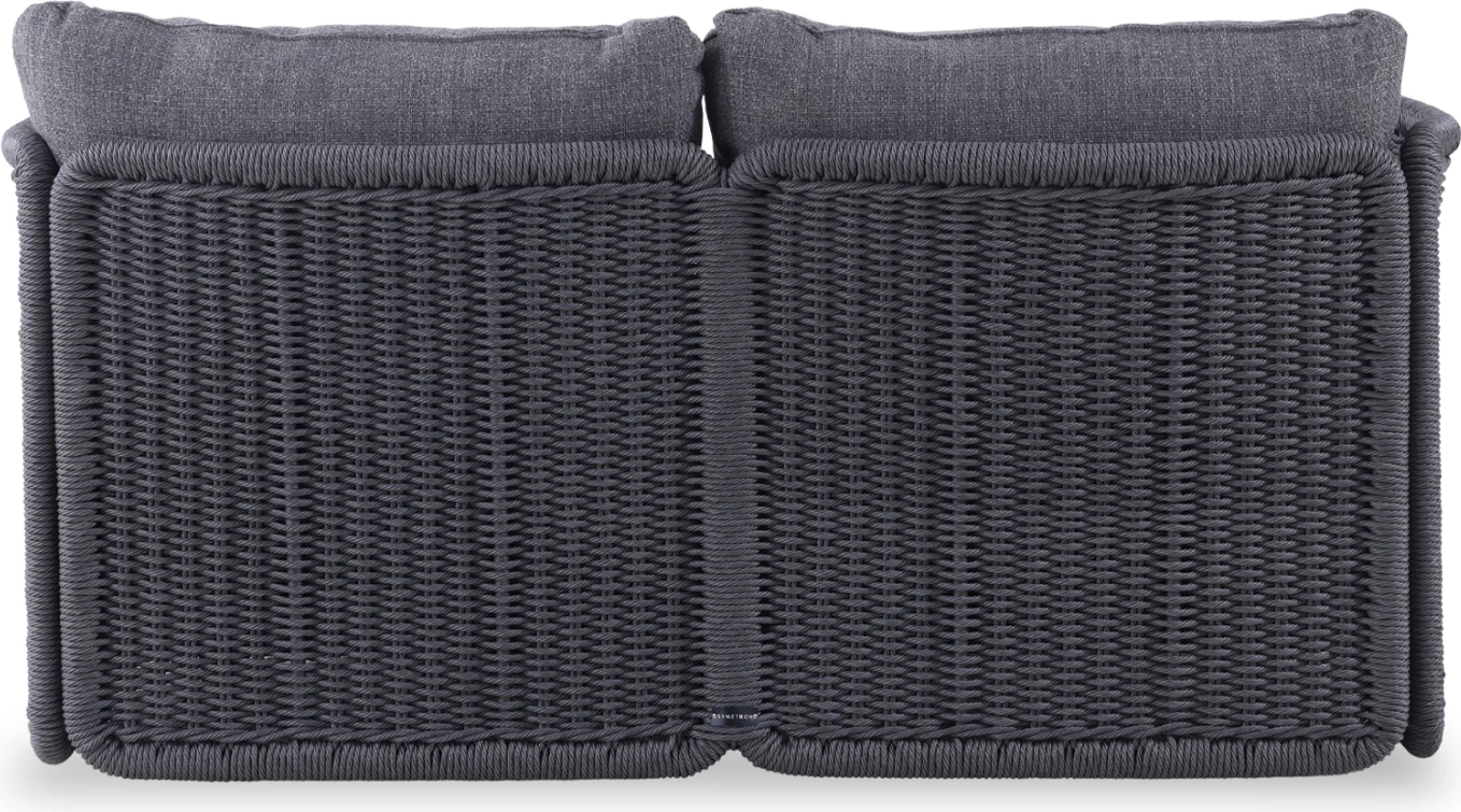 Daybed dy-vendësh DESTINY, alumin & p.e. wicker, ngjyrë qymyr, CD6408.02, 202x170x73.5cm