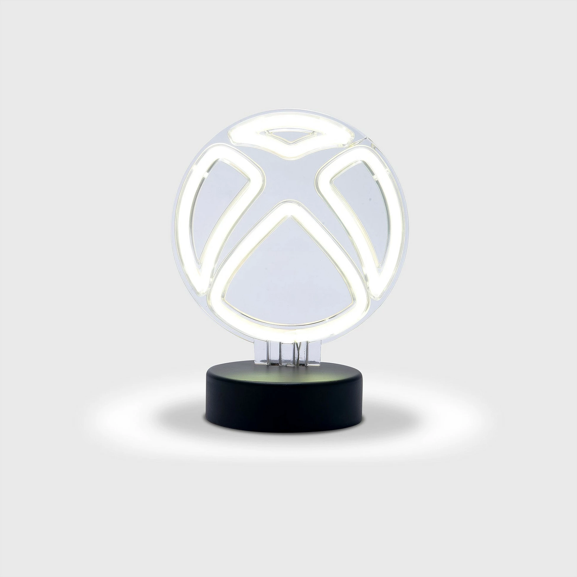 Lampë tavoline Ukonic XBOX Logo, LED, 3x AAA, qelq, zezë/bardhë