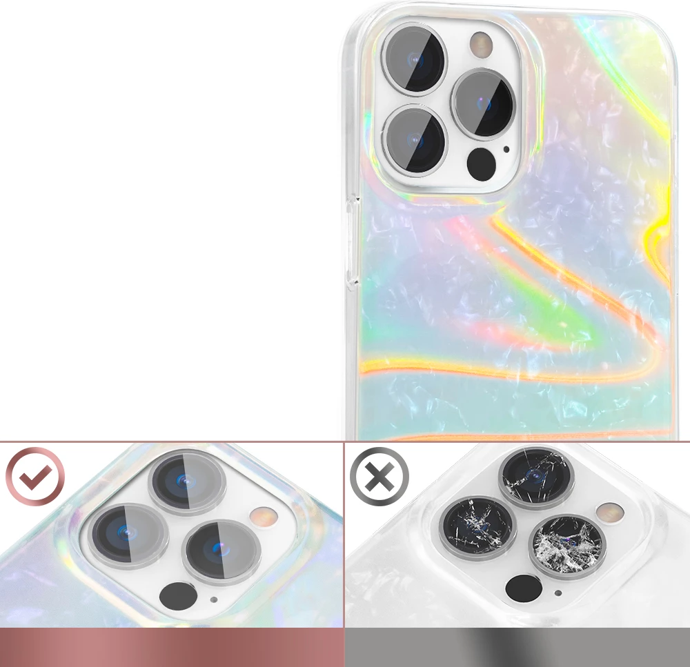 Mbështjellës Kingxbar Shell Series për iPhone 13 Pro, pearl-blue