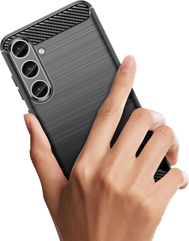 Mbështjellës Hurtel Carbon Case për Samsung Galaxy S24+, TPU, i zi