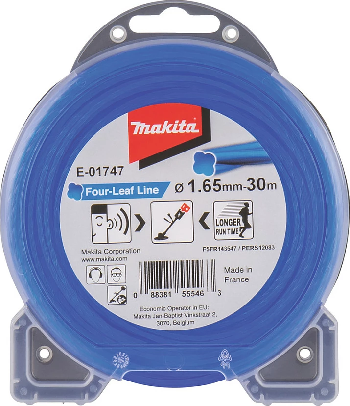 Fije për brushcutter Makita E-01747, Four-Leaf, 1.65mm, 30m, blu