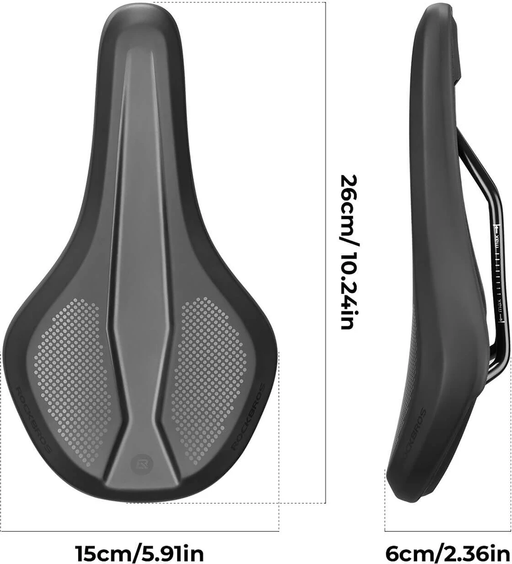 Sallë biçiklete Rockbros B824 ergonomike me kanal ventilimi, shina çeliku, 345 g, e zezë