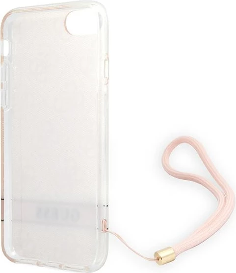 Mbështjellës Guess 4G Print Strap për iPhone SE 2022/SE 2020/7/8, rozë