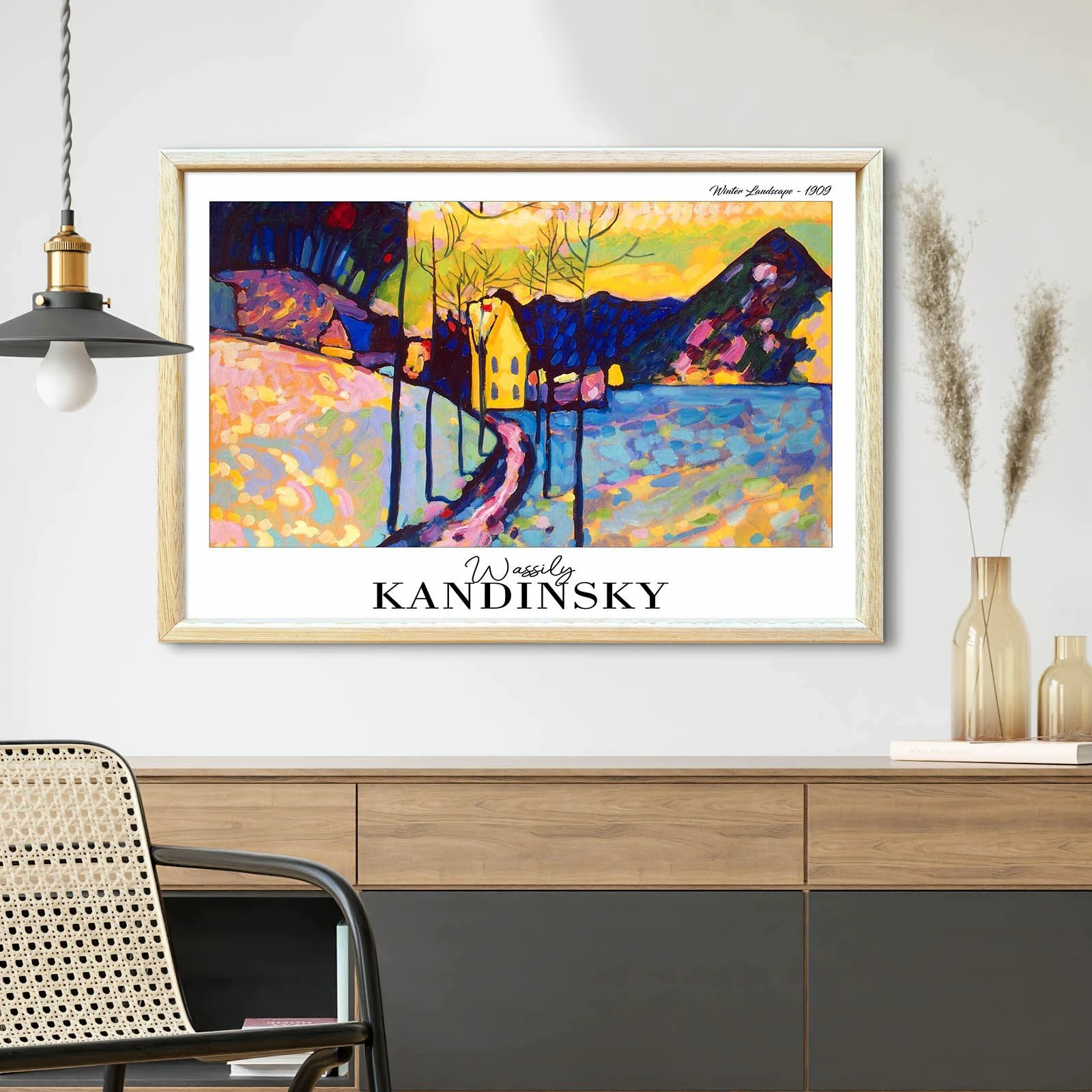Pikturë dekorative me kornizë, shumëngjyrëshe, Wallity, 4262AHSKANDINSKY-023, 42x62cm