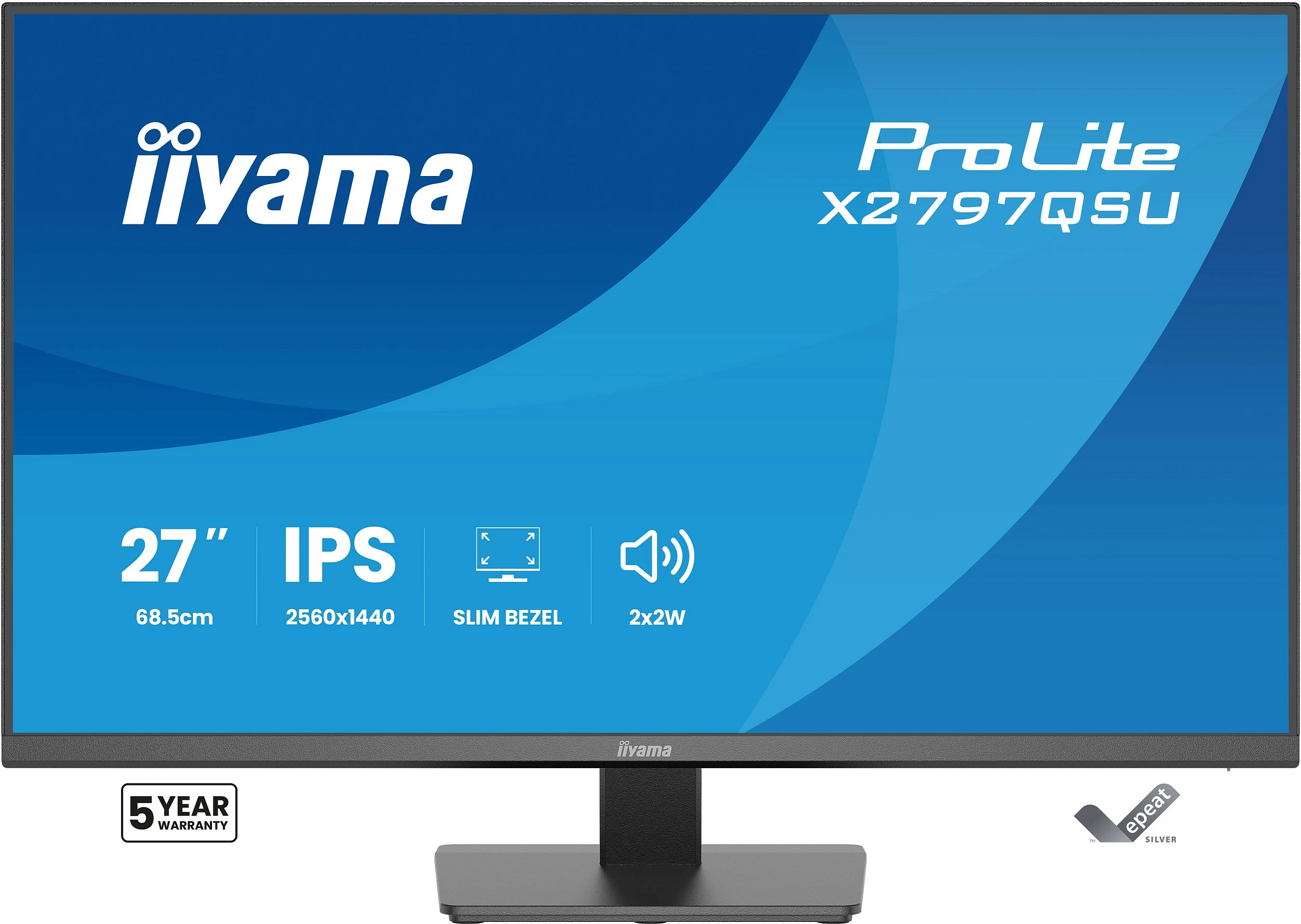 Monitor iiyama ProLite X2797QSU-B1, 27" IPS, QHD 2560x1440, FreeSync, i zi mat