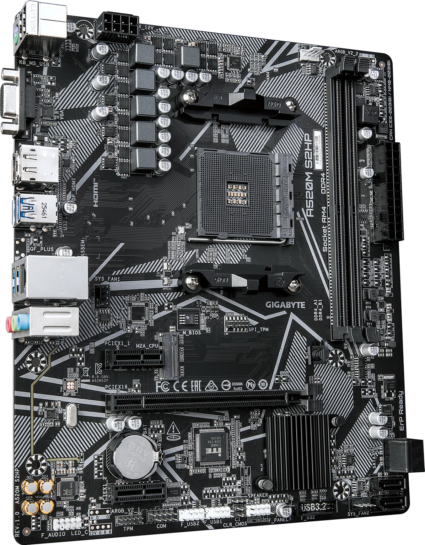 Pllakë amë Gigabyte A520M S2HP, Socket AM4, micro ATX, 2x DDR4, M.2, HDMI/DP/D-Sub