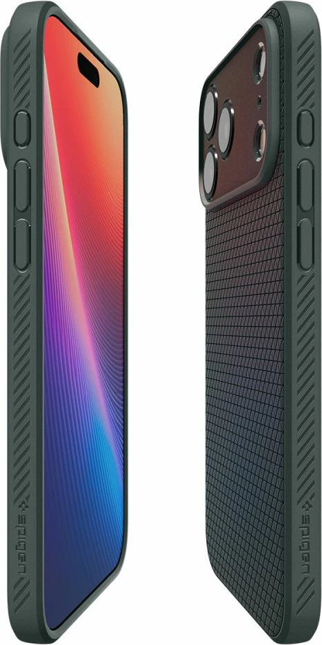 Mbështjellës Spigen Liquid Air për iPhone 17 Pro Max, TPU me teksturë antirrëshqitëse, Air Cushion, dizajn i hollë, jeshile