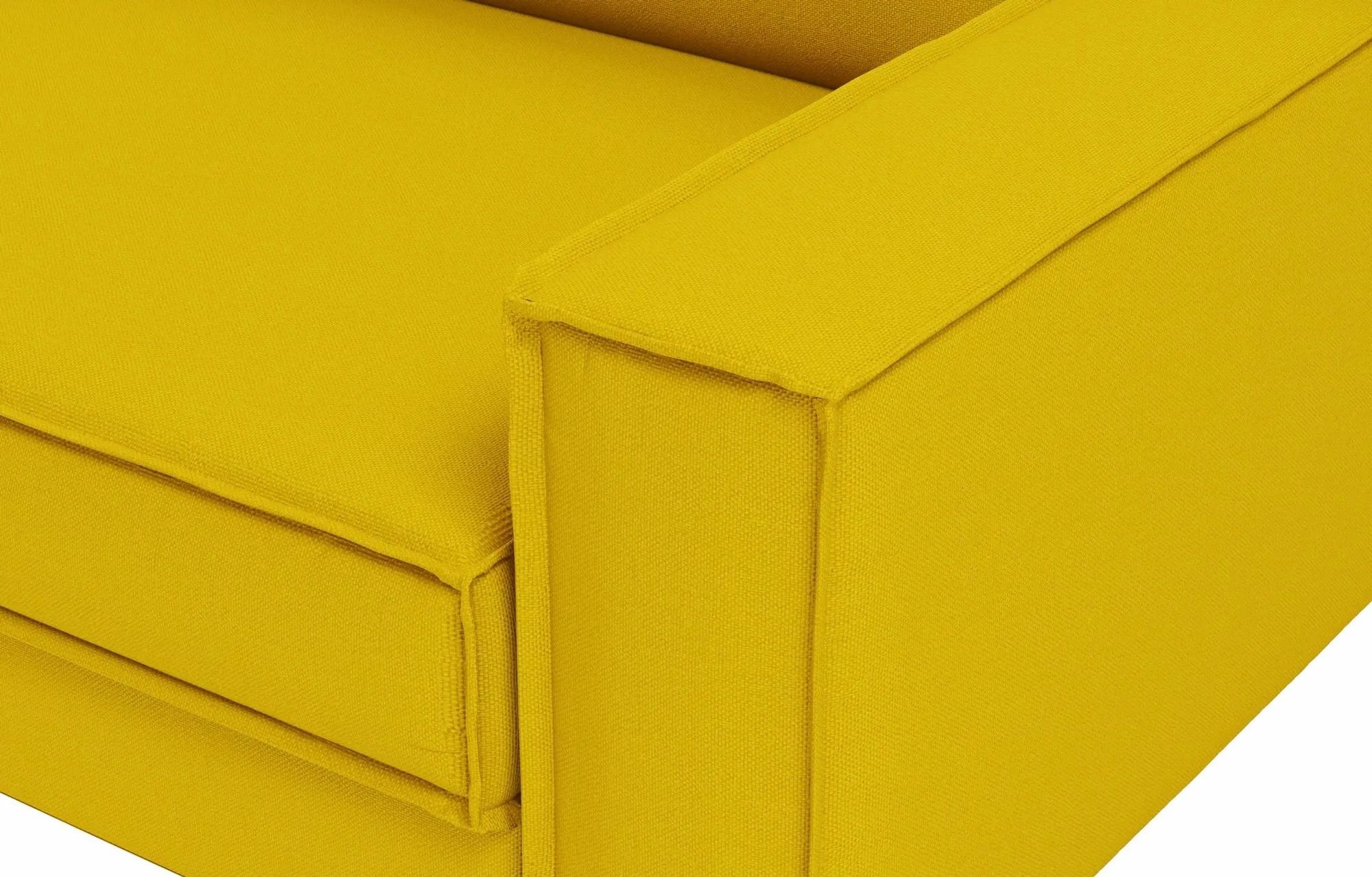 Divan treshe, ngjyrë sunflower, këmbë druri walnut, Atelier del Sofa Sparrow Extra 3