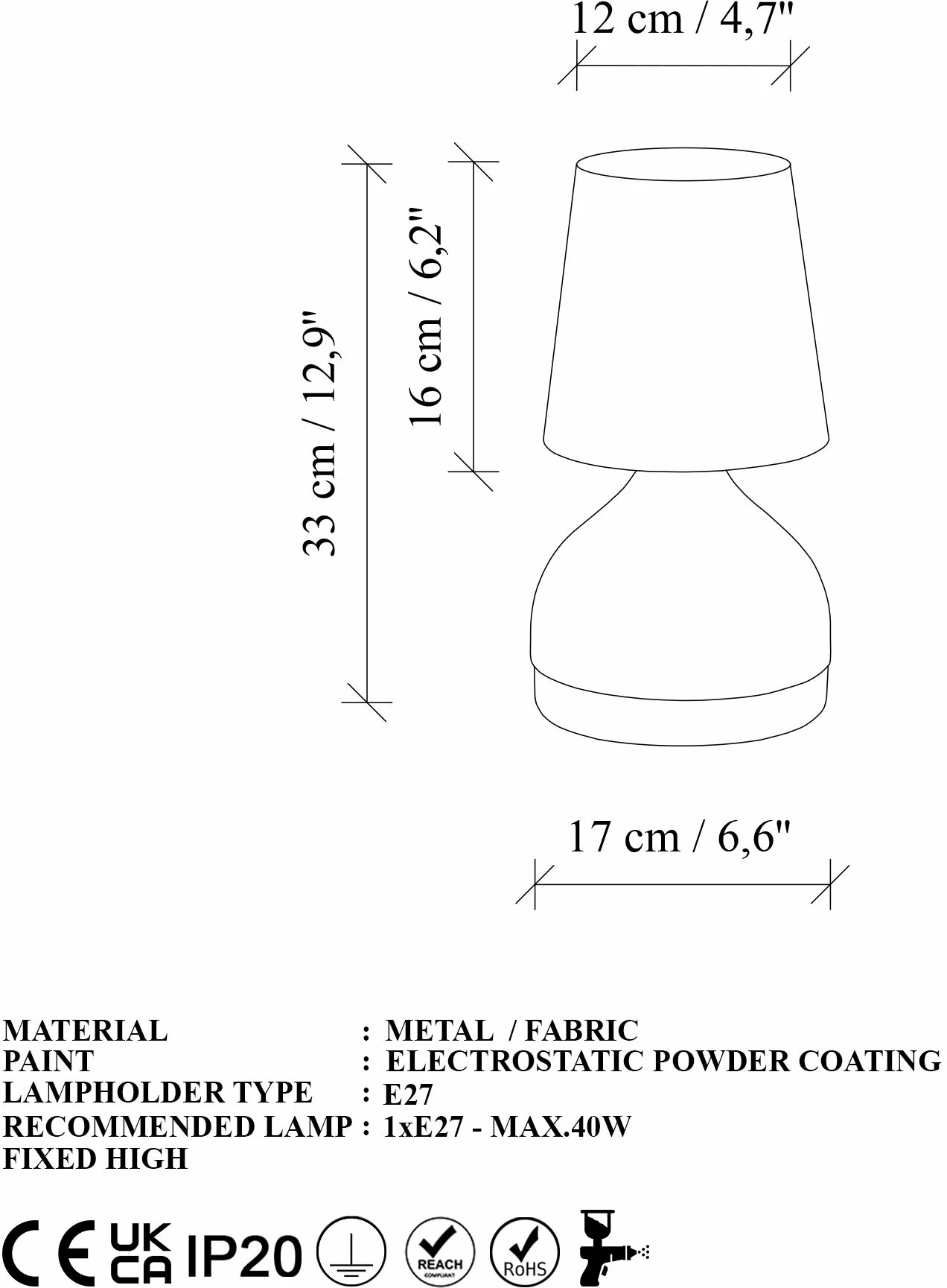 Llambë tavoline Opviq, Yıldo - 8031, ngjyrë e zezë