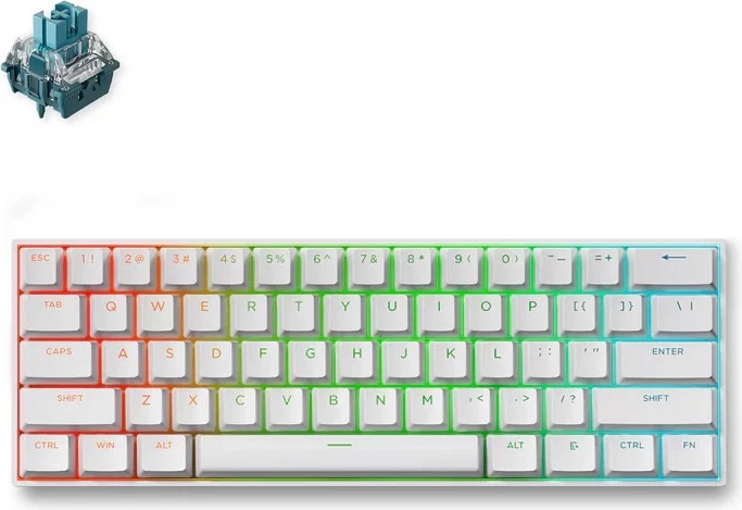 Tastierë gaming Mchose Ace 60 Pro, 60% (61 taste), RGB, USB-C, hot-swap, e bardhë