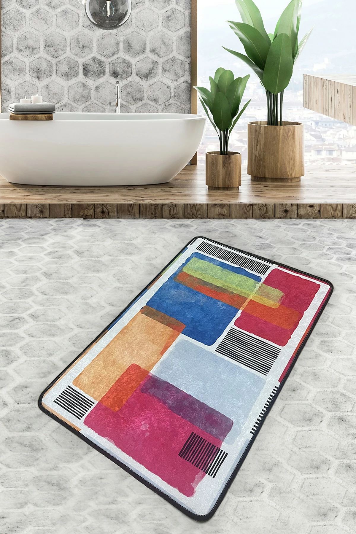 Tapet banje Mijölnir, Milora, shumëngjyrësh, 70x120cm