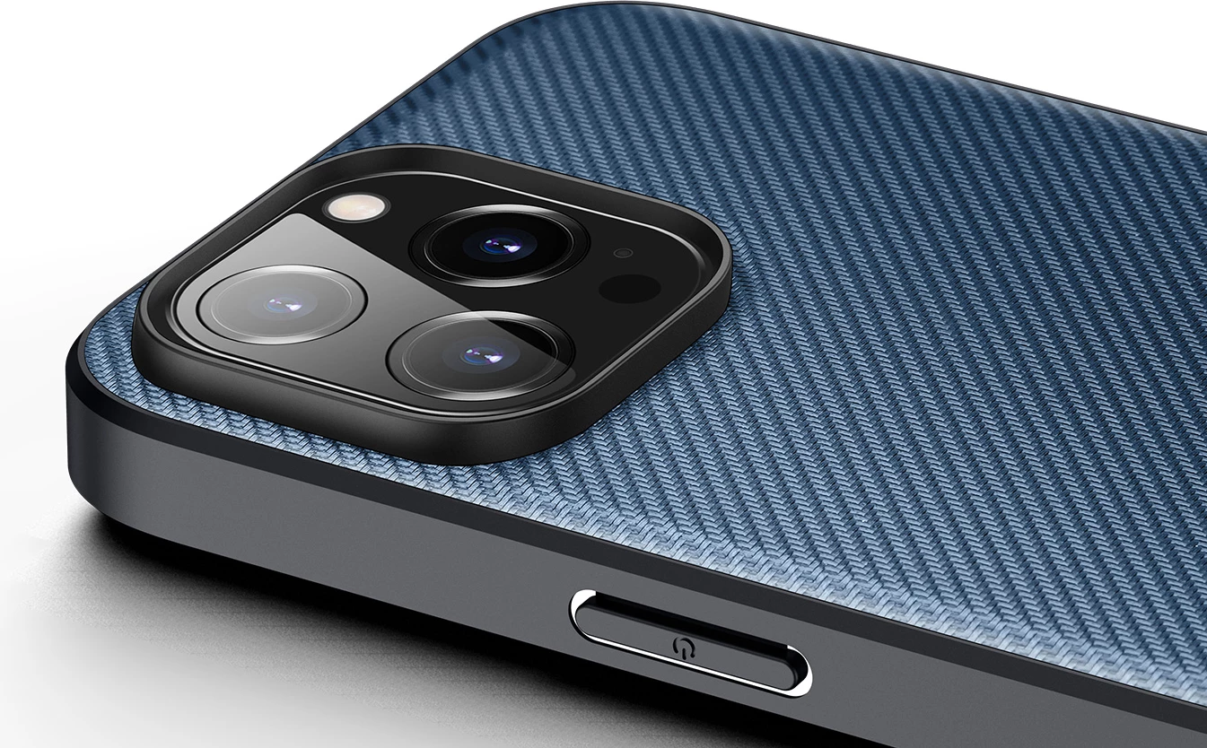 Mbështjellës Dux Ducis Fino për iPhone 14 Pro Max, najlon, kaltër