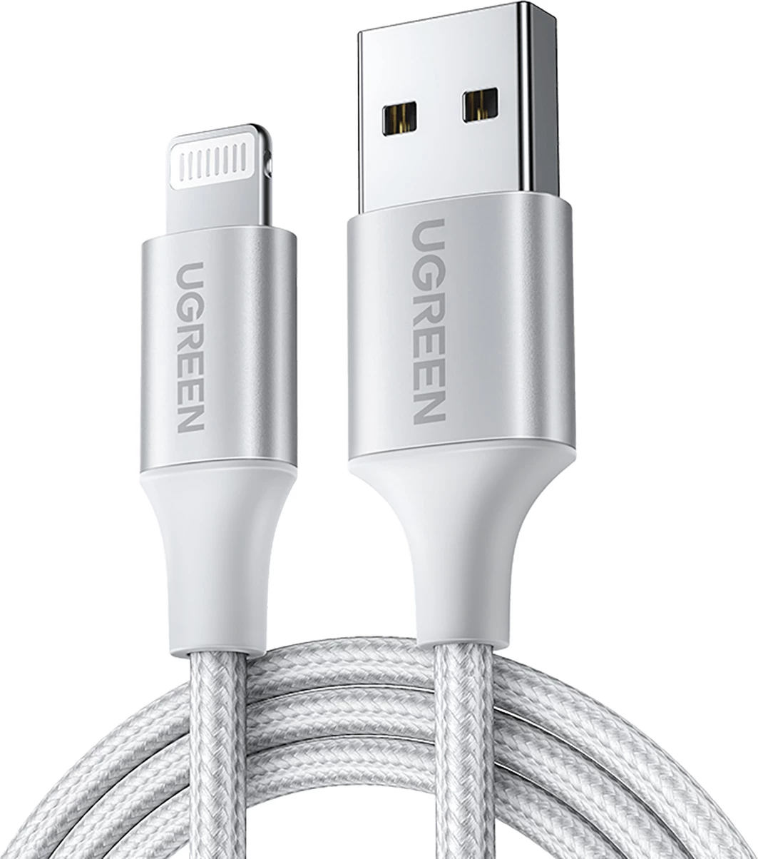 Kabllo Ugreen US199 60163 USB-A në Lightning, 2m, Argjendtë