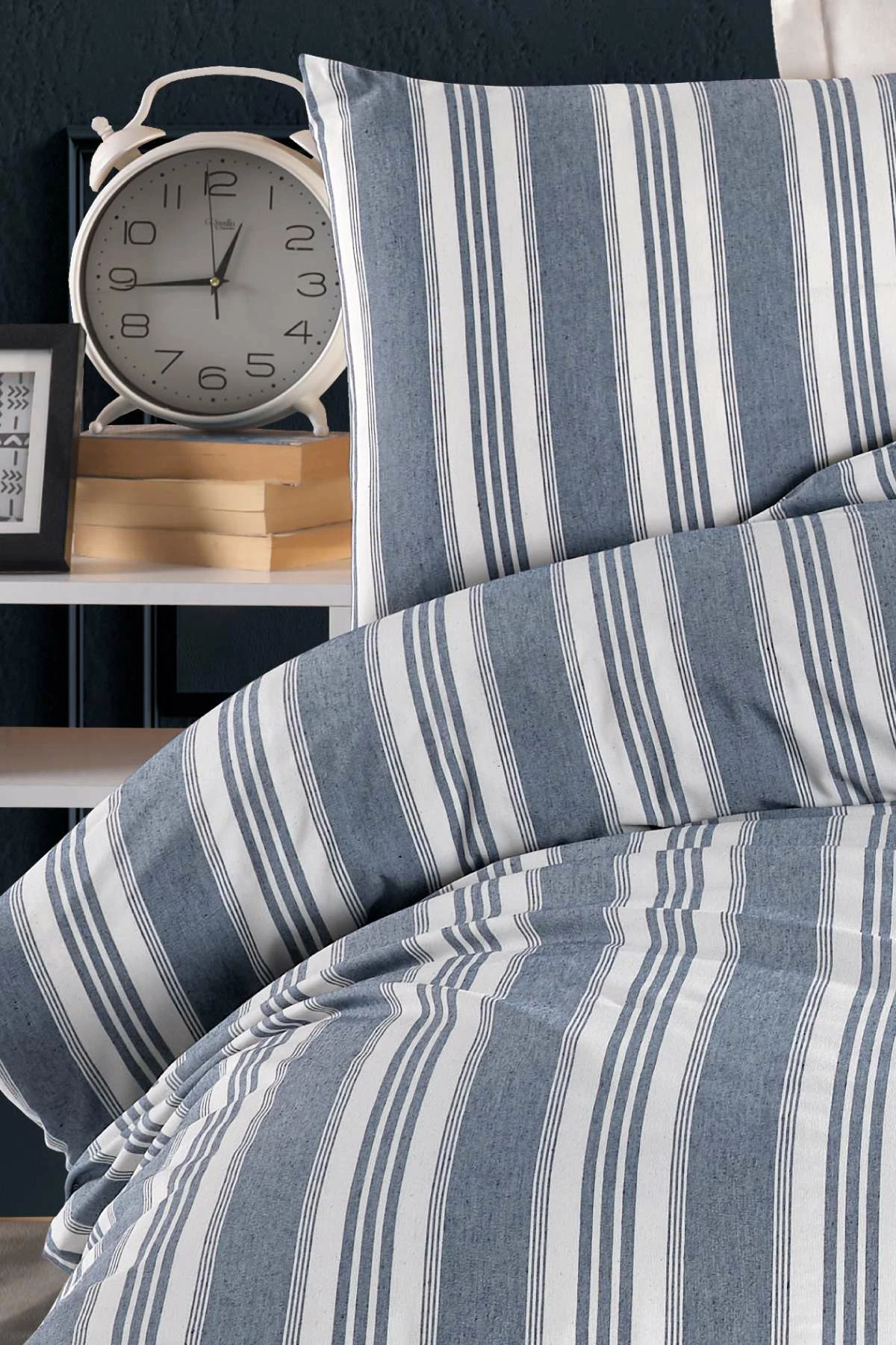 Set mbulesë për jorgan dopio, L'essentiel, Soft Line, ngjyrë navy