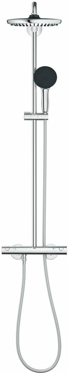 Sistem dushi Grohe Vitalio Start 250, 8.5 l/min, me zorrë fleksibile, krom/zi, 1 copë