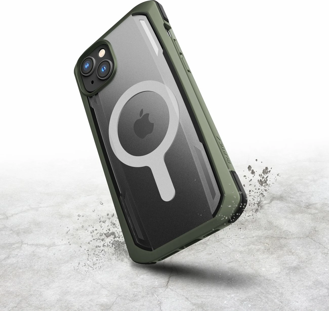 Mbështjellës Raptic X-Doria Secure built për iPhone 14, me MagSafe, i gjelbër