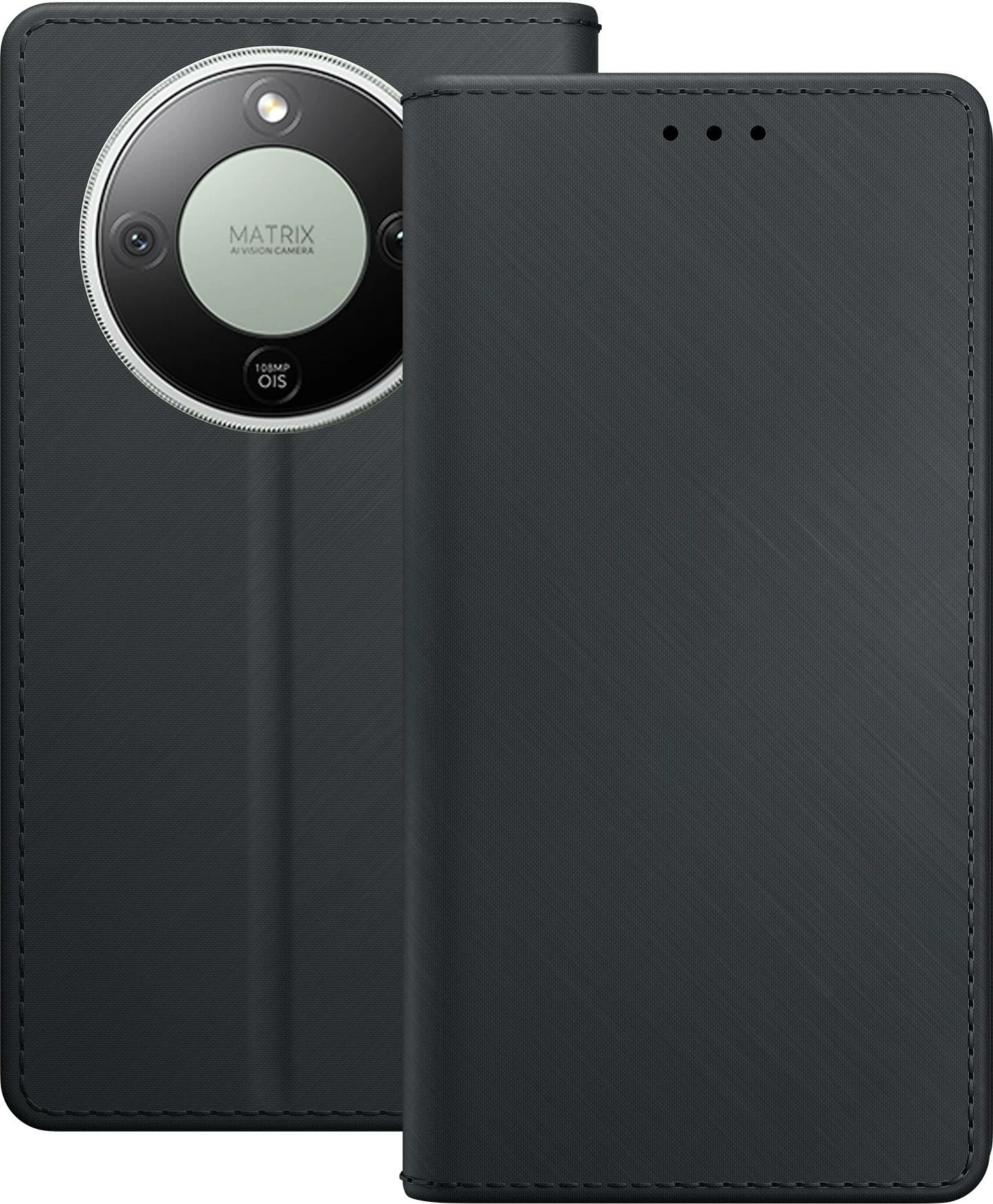 Mbështjellës portofol 3mk Wallet Case për Honor Magic 8 Lite, mbyllje magnetike, 3 xhepa kartelash, funksion stand, zi, në kuti